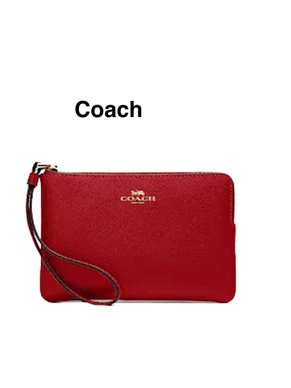 COACH®Corner Zip Wristlet Woman , Colour Name: 1941 Red ⭐️⭐️⭐️⭐️⭐️L